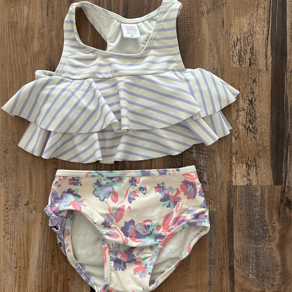 Ruffle Butts Toddler Girl 2 Piece Swimsuit, 4T